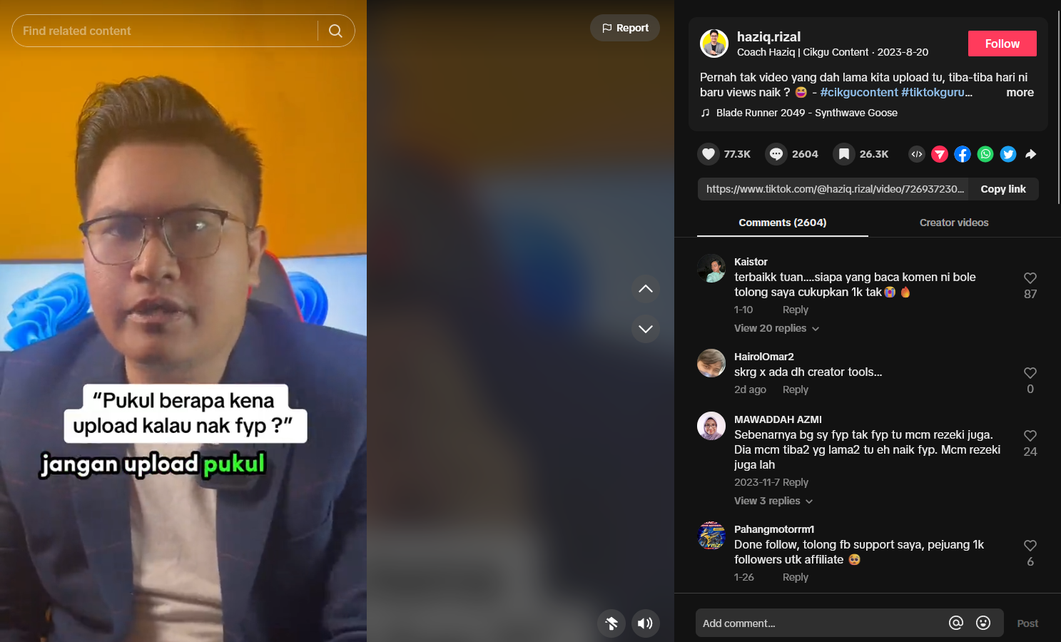 WOW! Coach Haziq Ada Tips Power Untuk Viral di TikTok!